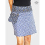 jupe bleue, jupe zippée, jupe a poche, jupe asymetrique, jupe à fleurs, jupe genoux, jupe wrap, jupe coton