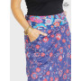 jupe bleue a poche avec fleurs, jupe imprimé, jupe passepoile, jupe coton