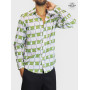 grossiste chemise vintage France manches longues bouton pression coton chemise verte africaine homme