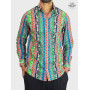 chemise originale dessin d'animaux d’Afrique éléphant safari, chemise africaine, chemise décontractée bouton pression