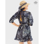 robe wrap noire brillante, robe portefeuille, robe évasée, robe enveloppante, robe taille unique femme