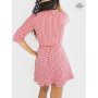 robe portefeuille a nouer, robe évasée, robe a volant, robe demi manche, robe viscose, robe géométrique