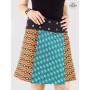 Jupe vintage réversible, jupe portefeuille, jupe croisée, jupe wrap enveloppante, jupe orange et verte