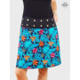 jupe droite fendue a fleurs bleue pour femme , jupe hawai, jupe plage, jupe été, jupe coton