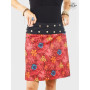 jupe  taille haute fendue a fleurs rouge pour femme , jupe tahiti, jupe vacances, jupe été, jupe coton