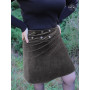 jupe femme en daim marron foncé, jupe automne, jupe a collant, jupe velours foncé