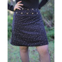 jupe noire en velours imprimé pois paillete argentée, jupe reversible femme multi taille hauteur genoux