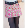 jupe rose fille fleurs bouton pression courte fendue coton, mini jupe portefeuille reversible petit fille taille unique