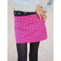 jupe rose fille motif géometrique coton coupe droite genoux avec collant pull