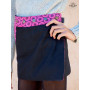 jupe fille en jean noir, jupe boutonnée, jupe trapèze, portefeuille, réversible, fendue , fente, wrap, jupe courte droite