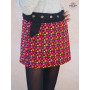 mini jupe rouge pour fille avec poche ceinture boutonnée taille haute, jupe portefeuille fille réversible