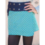 jupe trapèze pour fille en coton imprimée vert palmiers, jupe fendue fille, jupe wrap fille, jupe enveloppante