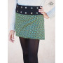 jupe noire pour fille motif liberty vert imprimé sur coton, jupe a bouton de pression, mini jupe enfant, jupe droite