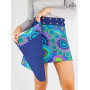 jupe jean réversible pour femme, jupe wrap mandala, enveloppante jean bleu à boutons