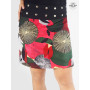 jupe rouge grande taille motif ethnique imprimé, jupe pour femme ronde, jupe genoux