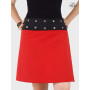 jupe rouge unicolore, jupe monochrome, jupe grande taille, jupe femme enceinte, jupe rouge taille plus