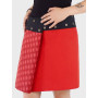 jupe rouge réversible, jupe grande taille unicolore, fendue, jupe femme taille unique, jupe femme enceinte, enveloppante
