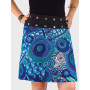 jupe bleue grande taille, jupe ethnique africaine coton vetement femme enceinte taille plus