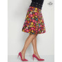 jupe fleurs, jupe évasée, jupe portefeuille, jupe genoux, jupe colorée, jupe boutonnée, jupe réversible
