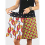 jupe wax pour femme, jupe reversible, ouverture coté, fendue, jupe colorée, jupe wrap, jupe cache coeur, jupe fente laterale