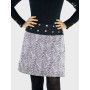 jupe droite blanche a rayures noires, jupe rayée, jupe coton, jupe avec collant, jupe boutonnée, jupe genoux