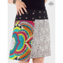 jupe ethnique réversible, jupe en coton motif imprimé, jupe avec fente, jupe azteque, jupe wax africaine