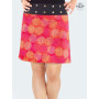 jupe rouge à pois pour femme ceinture large boutonnée, jupe rouge pour femme boutonnée