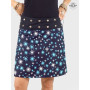jupe bleue femme motif etoile blanche, jupe bleu ocean, jupe bleu marine, jupe droite