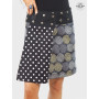 jupe noire réversible pour femme motif a pois