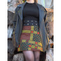 jupe marron imprimée, jupe patchwork, jupe géometrique, jupe ethnique, jupe à pois, jupe imprimée, jupe automne
