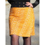 Jupe orange unie motif imprimé bohème ethnique  africain tribal amerindien Jupe trapèze fendue boutonnée