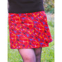 Jupe Orange Velours Unicolore Coupe Trapèze Ceinture Boutonnée - JEOS