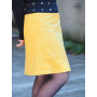 jupe orange unicolore pour femme, jupe colorée, jupe flashy, jupe décontractée, jupe fluo, jupe velours