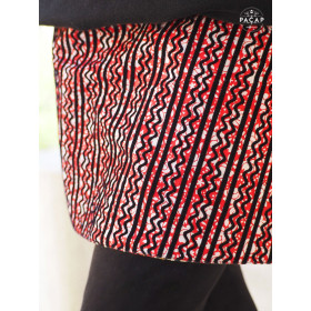 jupe fille collection hiver rayure en velours texturée, mini jupe enfant, jupe courte rouge