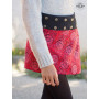 jupe fille rouge a fleurs ceinture bande boutonnée