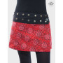 mini jupe rouge courte fille coton imprimé florale
