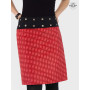 jupe rouge en coton imprimé ethnique japonais taille haute coupe droite longueur genoux