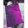 jupe longue velours côtelé violet, jupe mauve grosse côtes, jupe violette femme, jupe hiver boutonnée avec collant