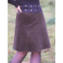 Jupe longue en velours épais marron jupe portefeuille femme réversible ceinture plate jupe hiver ajustable
