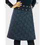 jupe longue liberty noire, jupe coton, jupe boutonnée, jupe femme avec collant