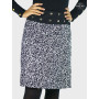 jupe droite femme imprimé fleurs ronces noire blanche grise, jupe tube, jupe tulipe