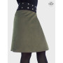 jupe verte en velours pour femme motif chevrons