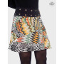jupe hiver coton motif zigzag, chevron patchwork ondes colorée orange noir, jupe femme