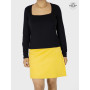 Jupe Velours Côtelée Jaune Femme Ceinture Bouton Pression - INCH