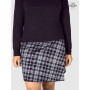 jupe femme hiver velours imprimée écossais noire mi longue taille reglable réversible marque francaise