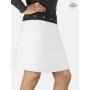 Jupe Femme Velours Hiver Réversible Unicolore Blanche Ceinture noire Bouton pression Mi Longue Fait Main