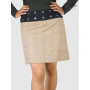 Jupe hiver femme velours marron cotelée reversible mi longue  ceinture noire bouton pression