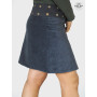 jupe femme velours hiver noire taille ajustable ceinture noire genoux reversible marque francaise