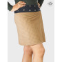 Jupe velours femme hiver reversible taille reglables mi longue ceinture bonton pression