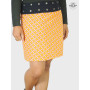 jupe orange imprimée pour femme, jupe droite, jupe boutonnée